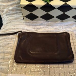 Coach Brown Leather Clutch with Sleek Design